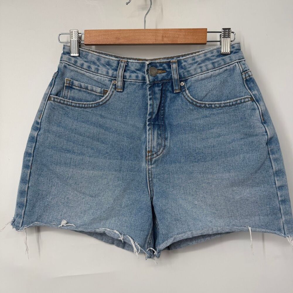 Billabong Blue Drift Away High‎ Rise Frayed Hem Denim Shorts Size 24